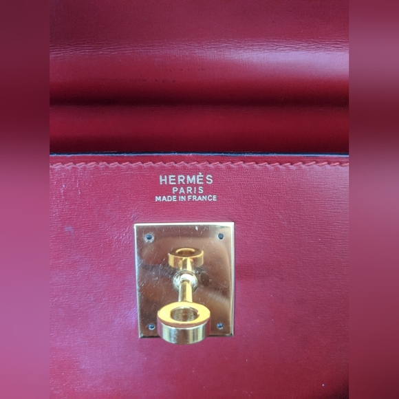 Hermes Rouge H Kelly 32, Sellier Box Leather - Picture 5 of 15